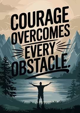 Courage Overcomes Every Obstacle Poster