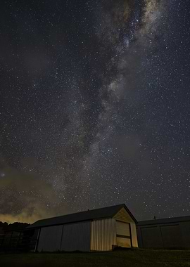 Milky Way over Rural Building