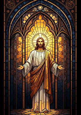 Jesus Christ Stained Glass Art