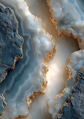 Blue and Gold Abstract Stone Texture