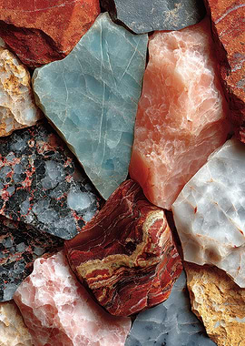 Colorful Rock and Mineral Close-Up