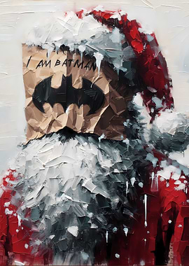 Batman Santa Claus Painting