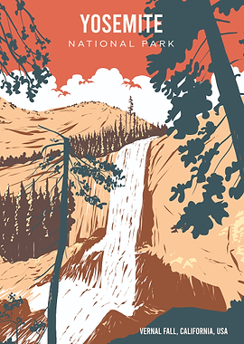Yosemite National Park Travel Poster