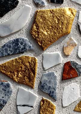 Stone and Gold Mosaic Texture