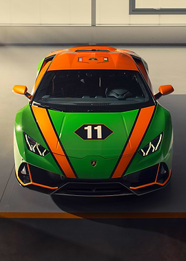 Green Lamborghini huracan Race Car
