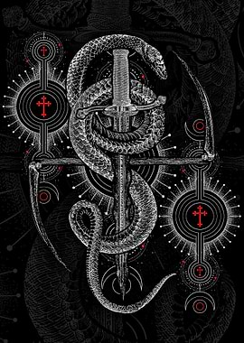 Snake, Dagger, and Crosses
