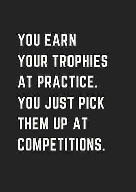 Earn Trophies at Practice Text Art