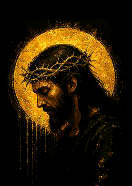 Golden Jesus Christ Portrait