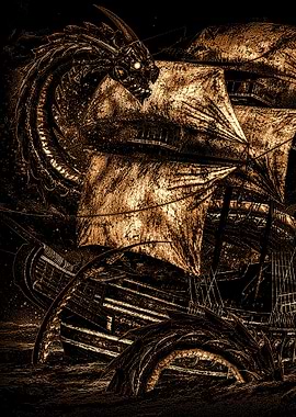 Sea Serpent and Ship