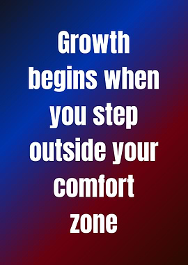 Growth Begins Comfort Zone Text Art