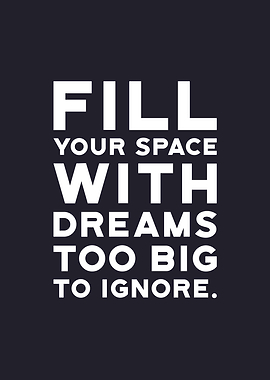 Inspirational Dreams Quote on Dark Background