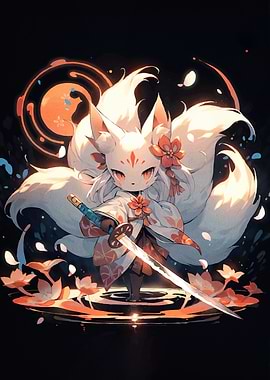 Anime Fox Girl Katana