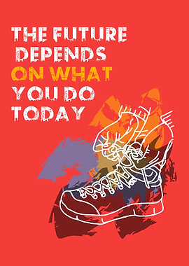 Motivational Hiking Boot Art