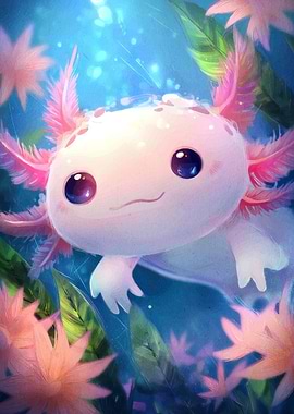 Cute Axolotl in Aquatic Environment