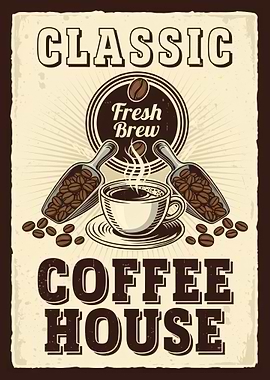 Classic Coffee House Vintage Poster