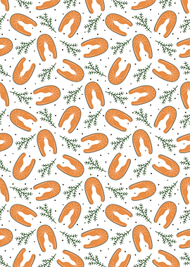 Salmon and Spruce Pattern