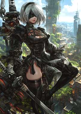 2B NieR Automata Digital Art