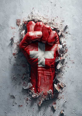 Switzerland Flag Fist