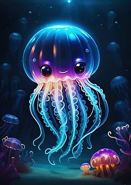 Cute Jellyfish Deep Sea