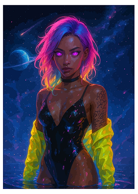 Cosmic Girl in Water