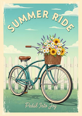 Summer Ride Bicycle with Flowers