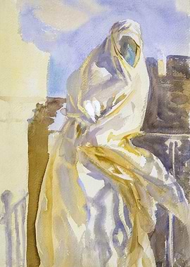 Arab Woman Watercolor Painting