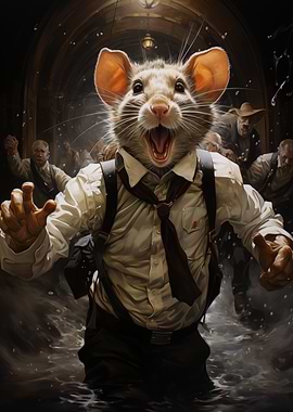 Anthropomorphic Rat in Tunnel