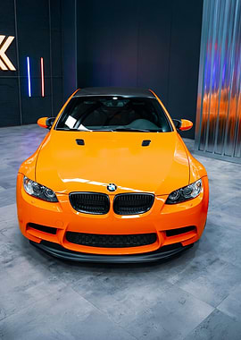 Orange BMW M3 Front View
