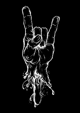 Rock On Hand Sign Illustration