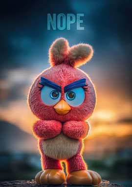 Angry Bird with 'Nope' Text