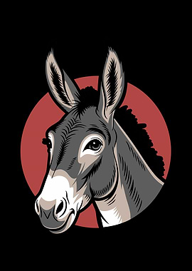Donkey Head Illustration