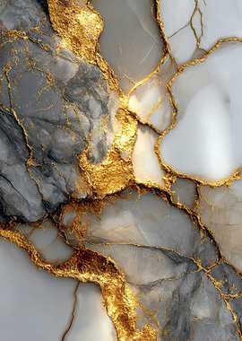 Abstract Marble with Gold Veins