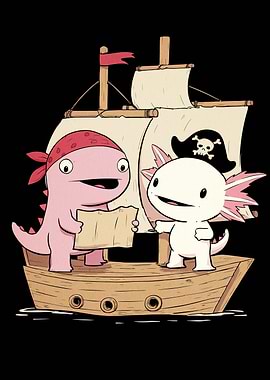 Dinosaur and Axolotl Pirate Adventure