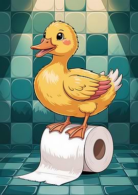 Duck on Toilet Paper
