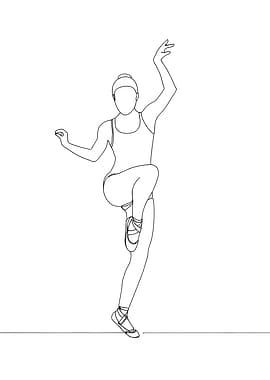 Ballerina Minimalist Line Art