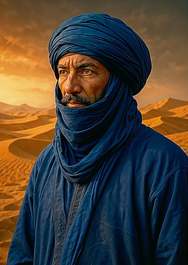 Berber Man in Desert Landscape