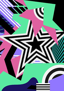 Abstract Star Geometric Pattern