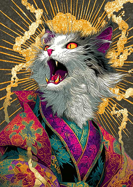 Yelling Cat in Kimono