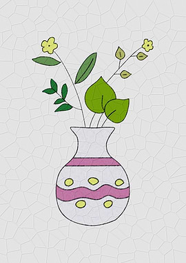 crayon textured yellow flowers