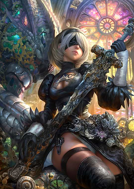 2B NieR Automata Digital Art