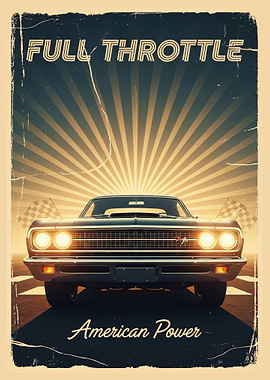 Full Throttle American Power Car Poster
