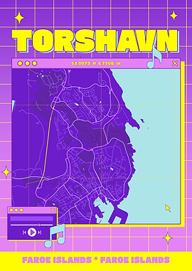 Torshavn Faroe Islands Map Art