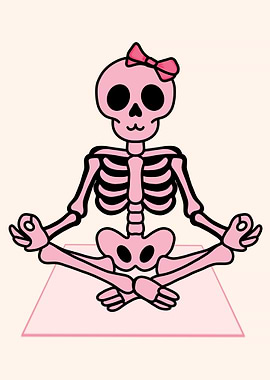 Pink Skeleton Yoga