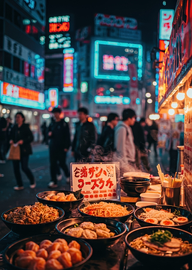 Japanese Street Food at Night