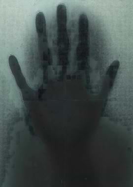 Hand Behind Frosted Glass