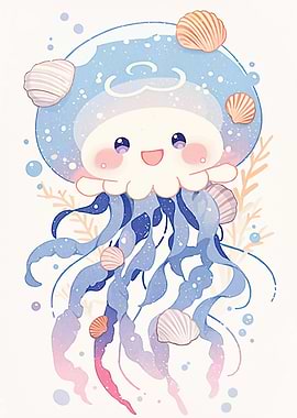 Cartoon Jellyfish Shells