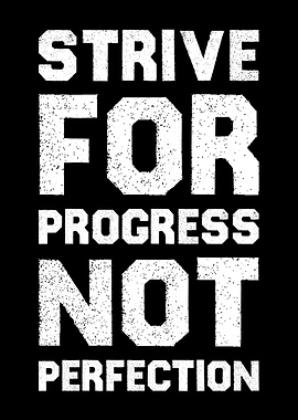 Strive for Progress Not Perfection Growth Mindset Wall Art