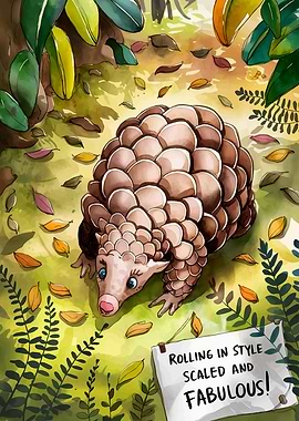 Cute Pangolin Illustration