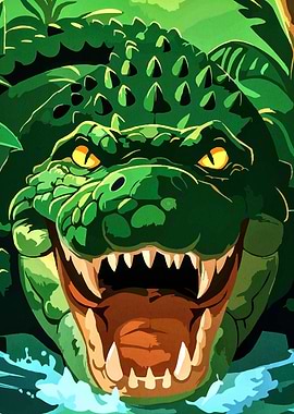 Cartoon Crocodile Jungle