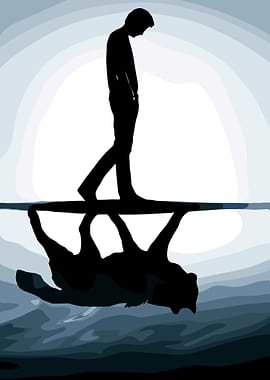 Silhouette Reflection on Water